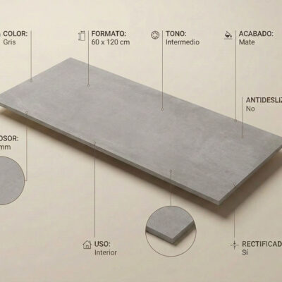 Un azulejo porcelánico gris de