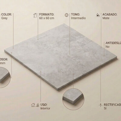 Azulejo porcelánico Balance Grey 60x