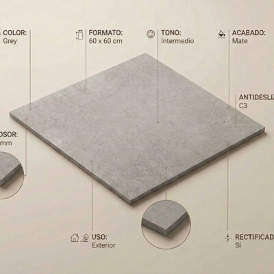 Azulejo porcelanico gris Balance Grey