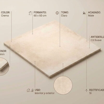 Un suelo porcelánico Lecco Crema