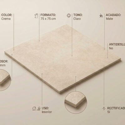 Un azulejo porcelánico crema