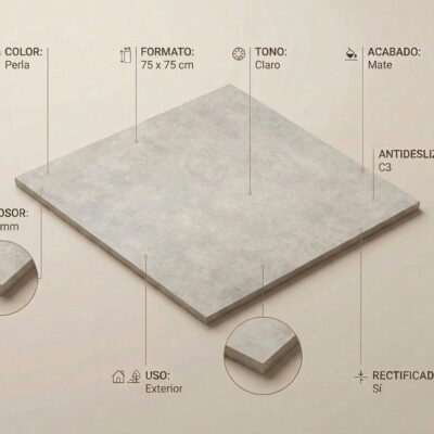 Un suelo porcelánico gris claro