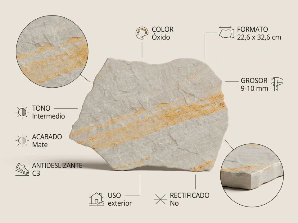 Porcelánico Montesa Óxido M 22,6 x 32,6 cm MT Antid