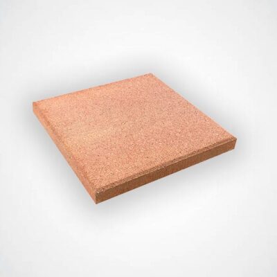 Baldosa cerámica cuadrada de 40x40 cm con textura granulada en tonos terracota y beige. Superficie mate de aspecto rústico y uniforme.