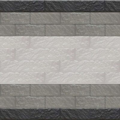 Muestrario de gres cerámico Catai en diferentes tonalidades grises y formatos, mostrando variaciones de color desde gris oscuro hasta gris claro, con acabado texturizado y diferentes tamaños de pieza para suelos porcelanicos.