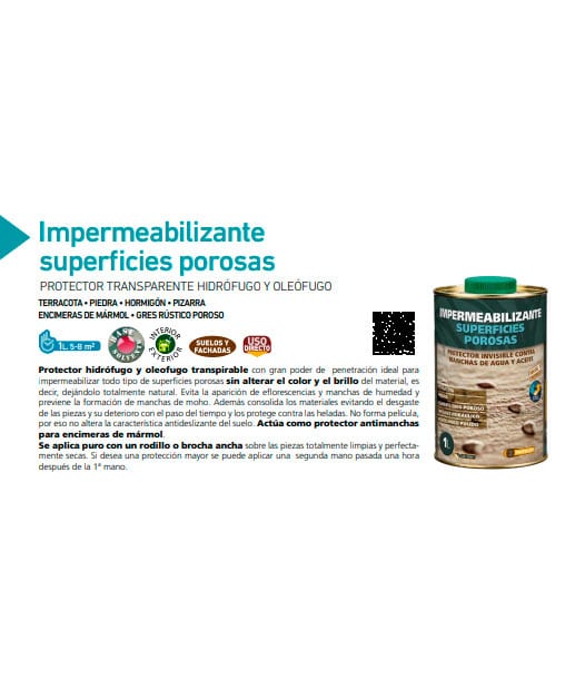 Impermeabilizante superficies porosas