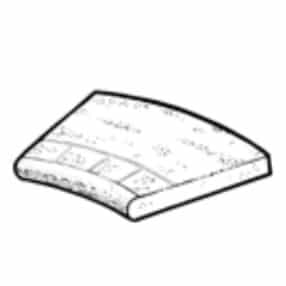 Remate Curvo Trena Crudo 50x45x5 cm