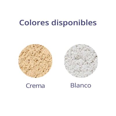 Dos muestras de revestimiento cerámico: a la izquierda tono crema con textura granulada mate, a la derecha blanco puro con acabado similar. Ambas presentan superficie porosa característica de gres porcelánico.