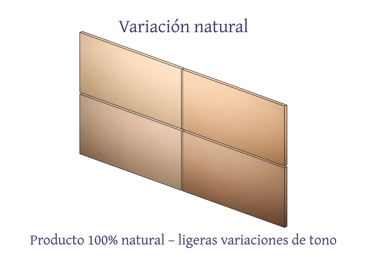 Pared con revestimiento de hormigón mostrando sutiles variaciones de tono entre las piezas.